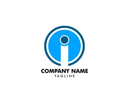 I Letter Circle Icon Vector Logo Template Stock Illustration
