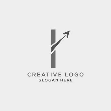 I letter initial incorporated with Arrow logo design vector illustration. Usa Stock-Illustration