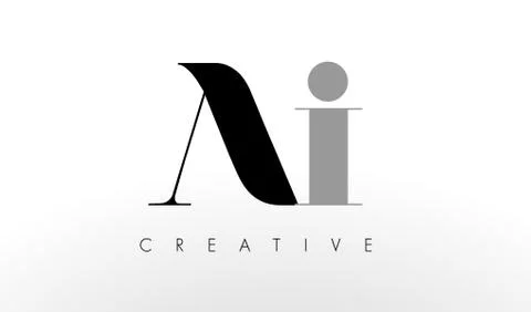 A I Letter Logo Design. Creative AI Letters Icon Illustrazione stock