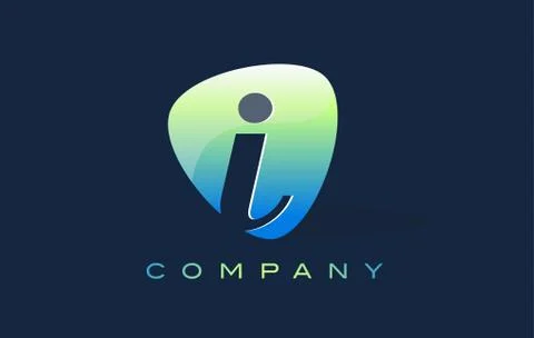 I Letter Logo. Oval Shape Modern Design Stock-Illustration