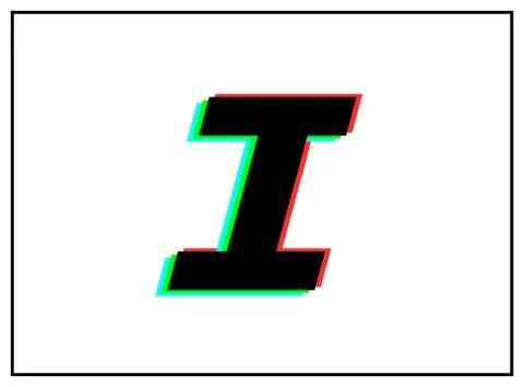 I letter logo, vector desing font .Dynamic, split-color, shadow of  number re Stock Illustration