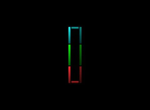 I letter vector outline stroke desing, font logo. Red, green, blue color on b Stock Illustration
