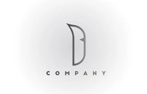 I line grey white gradient alphabet letter logo icon with white background. B Stock Illustration