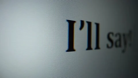 I ll say. Close-up text on monitor Stock Footage 231652414