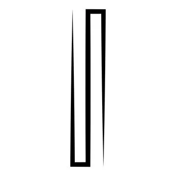 I logo studio letter i one line icon logotype font Stock Illustration