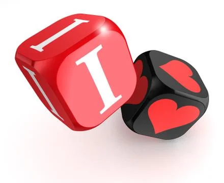 I love 3d dices Stock Illustration