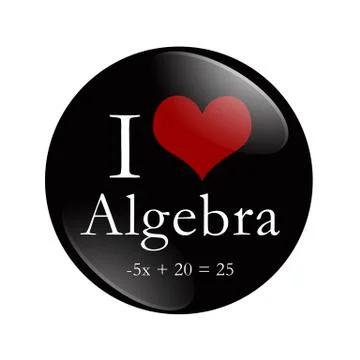 I love algebra button Stock Illustration