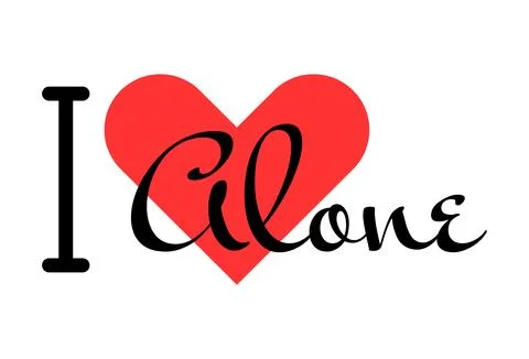 I love Alone creative slogan. Hand drawn letters with red heart. Vector ill.. Stock Illustration
