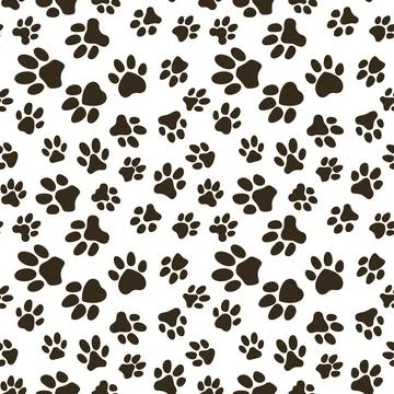 I Love Animals pattern - vector seamless background with Dog Paw Prints イラスト素材