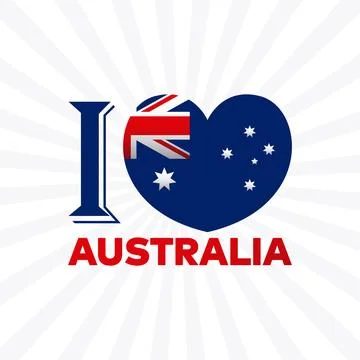 I love Australia vector typography illustration for celebrating Australia day Stock Illustration