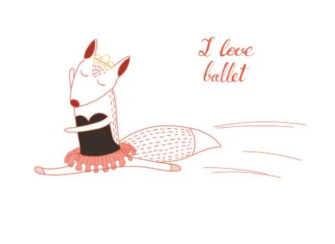 I love ballet fox Stock Illustration