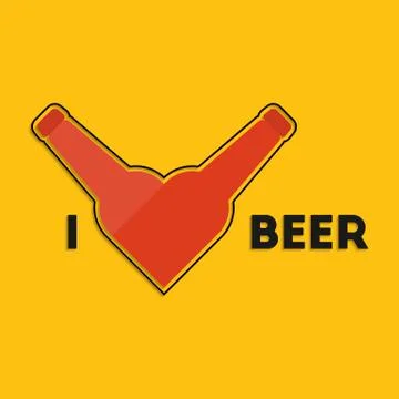 I love beer Illustrazione stock