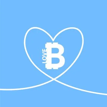 I love bitcoin vector icon Stock Illustration