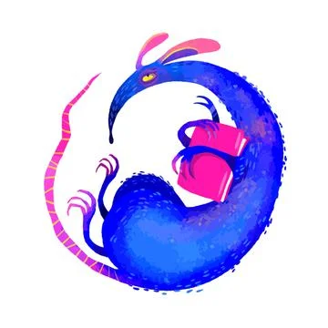 I love books. Creative postcard for New 2020 Year with cute rat. Year of the Rat Stock Illustration