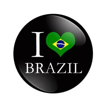 I love brazil button Stock Illustration