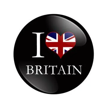 I Love Britain button Stock Illustration