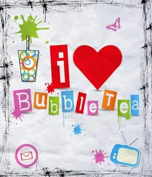 I love bubble tea Stock Illustration