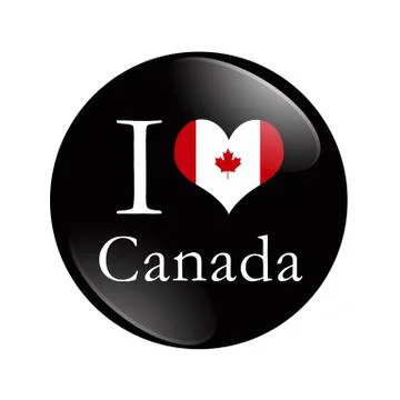 I love canada button Stock Illustration