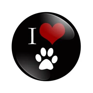 I love cats button Stock Illustration