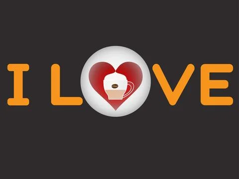 I love coffee Stock Illustration
