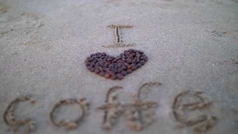 I Love coffee macro blurring Stock Footage 86334468