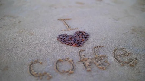I Love coffee macro blurring slow motion Stock Footage 86359008