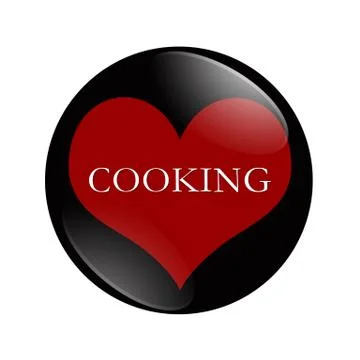 I love cooking button Stock Illustration