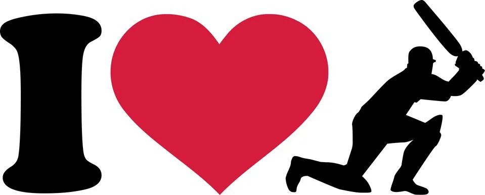 I love cricketer Illustrazione stock
