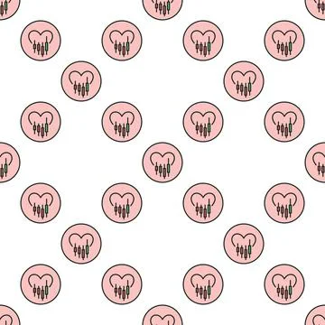 I Love Cryptocurrency Trading vector colored round seamless pattern 스톡 일러스트