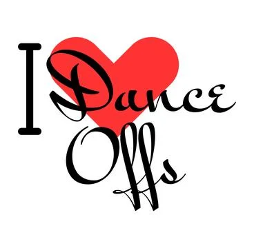I love Dance Offs creative slogan. Hand drawn letters with red heart. Vecto.. Stock Illustration