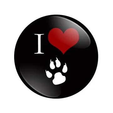 I love dogs button Stock Illustration