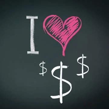 I love dollars Stock Illustration