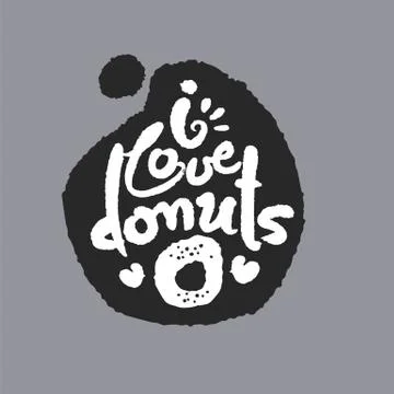I Love Donuts in a Speech Bubble Stock Illustration