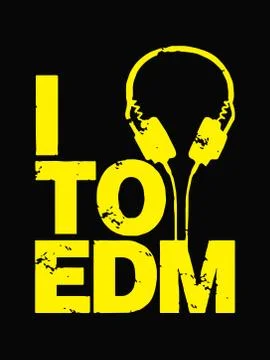 I Love EDM Electronic Dance Music Stock Illustration