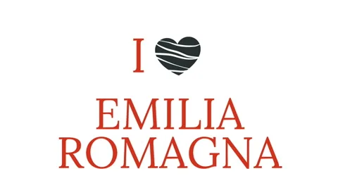 I love Emilia Romagna on a white background Stock Footage 136434245