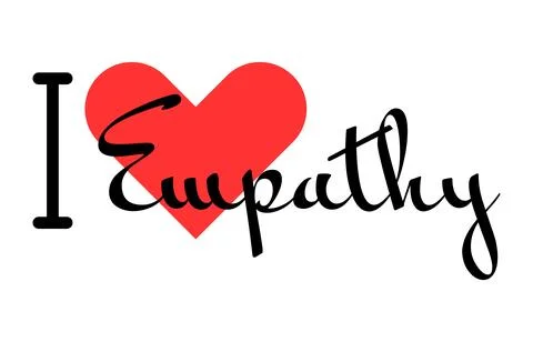 I love Empathy creative slogan. Hand drawn letters with red heart. Vector i.. Illustrazione stock
