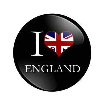 I love england button Stock Illustration