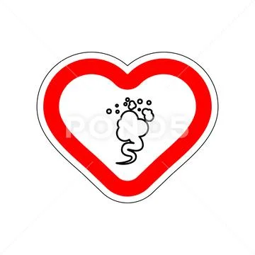 I love fart. I like to farting. Red road sign in shape of heart. Symbol ...