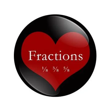 I love fractions button Stock Illustration
