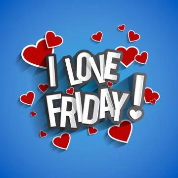 I Love Friday Stock Illustration