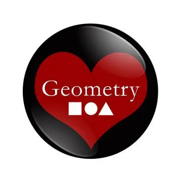 I Love Geometry button Stock Illustration