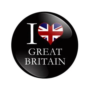 I love great britain button Illustrazione stock
