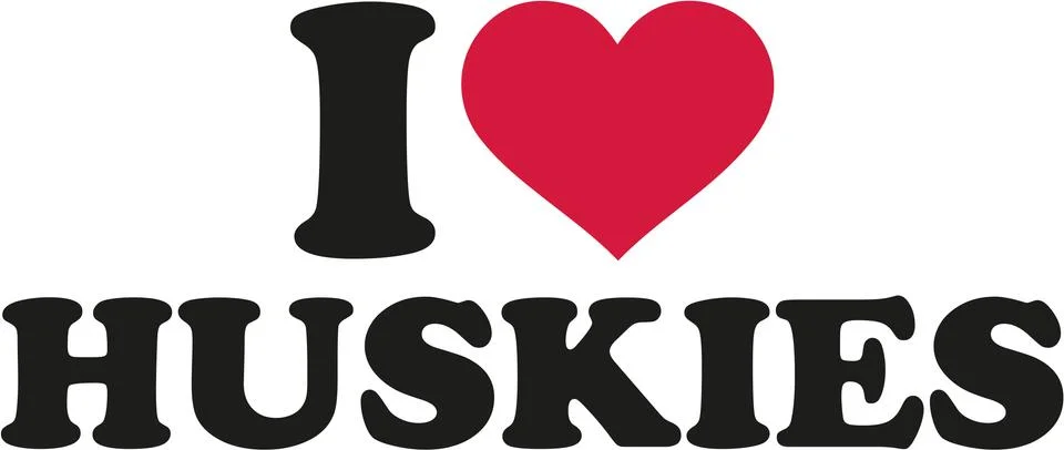 I love Huskies Stock Illustration