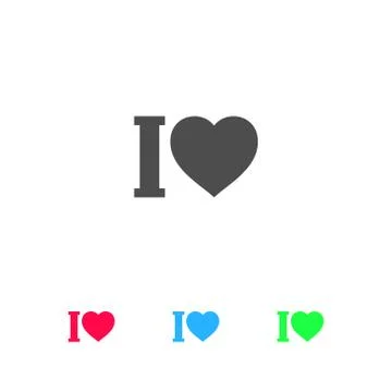 I love icon flat Stock Illustration