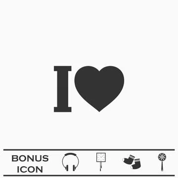 I love icon flat Stock Illustration