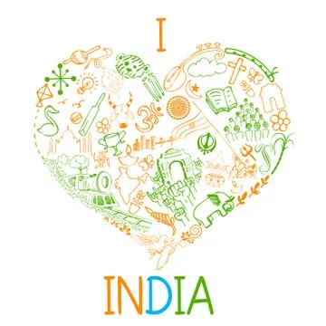 I love India Stock Illustration