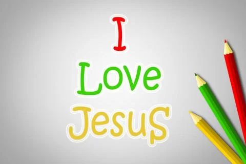 I love jesus concept Stock Illustration