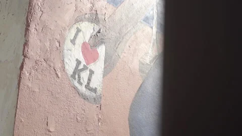 I love KL graffiti on the wall Stock Footage 229777863