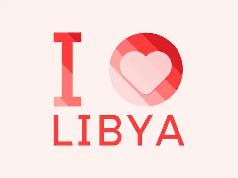 I Love Libya with heart shape Vector Stock Illustration