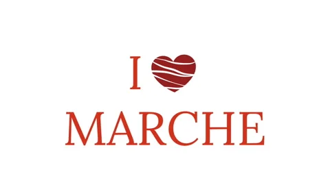 I love Marche on a white background Stock Footage 136434816